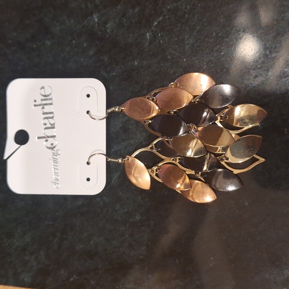 Charming Charlie Chandelier Earrings in multi-toned metals, hook style ✨️ - Picture 2 of 5